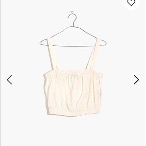 Eyelet Crop Tank Top